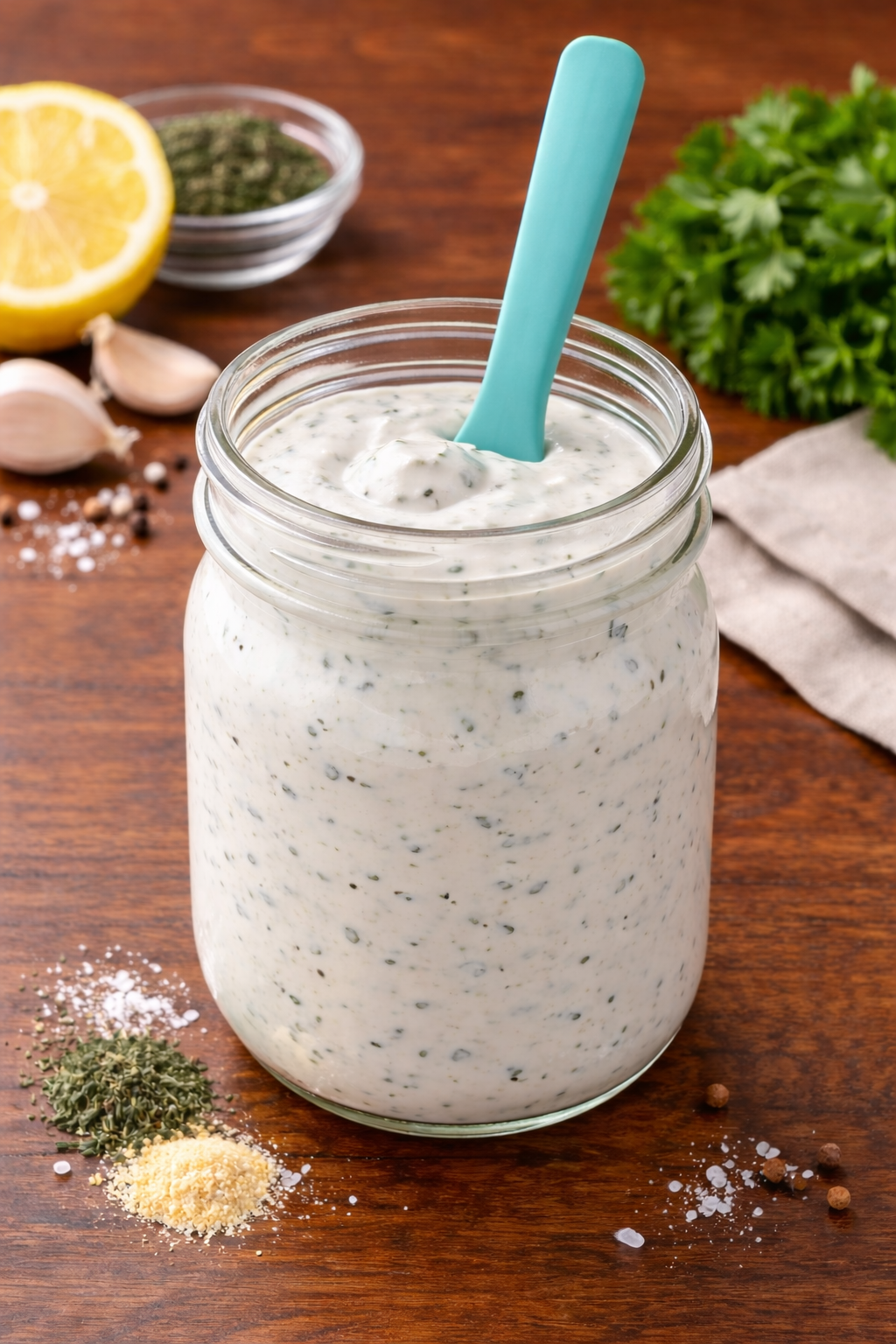 Creamy Dairy-Free Ranch Dressing Made with Homemade Ranch Powder